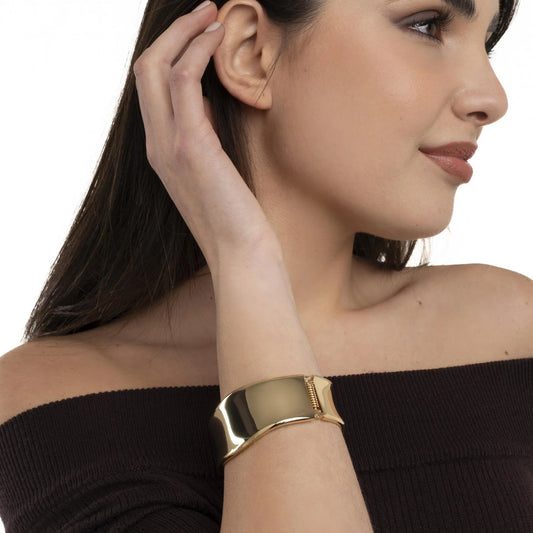 Bracciale rigido a manetta in ottone lucido